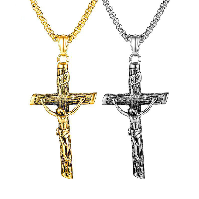 Titanium Steel Jesus Cross Pendant - Geometry Design