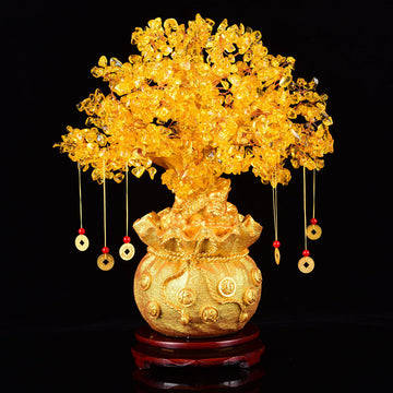 Natural crystal lucky tree craft gift decoration