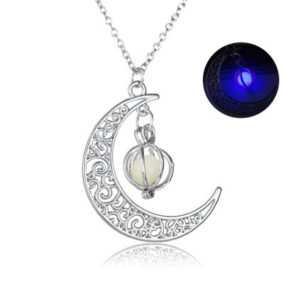 Fashion Moon Natural Glowing Stone Healing Necklace Women Gift Charm Luminous Pendant Necklace Jewelry
glowing