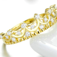 Regal Radiance: Yellow Silver Crown Ring