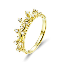 Regal Radiance: Yellow Silver Crown Ring