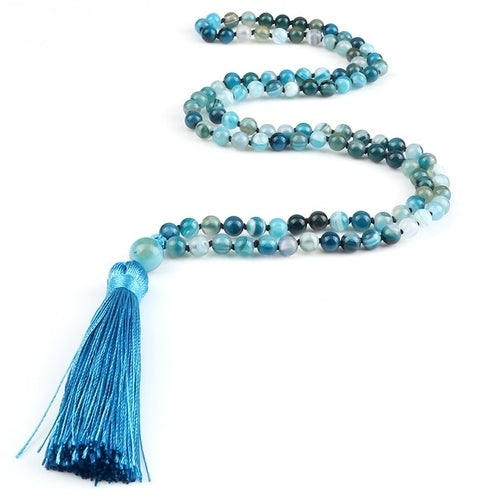 Zen Harmony: Natural Onyx Buddhist Prayer Necklace - 108 Beads for Enlightenment