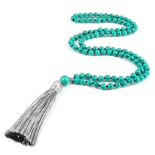 Zen Harmony: Natural Onyx Buddhist Prayer Necklace - 108 Beads for Enlightenment