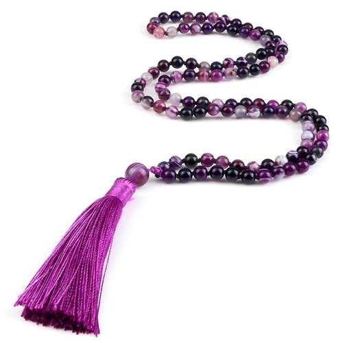 Zen Harmony: Natural Onyx Buddhist Prayer Necklace - 108 Beads for Enlightenment