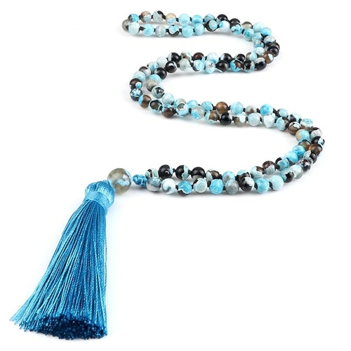 Zen Harmony: Natural Onyx Buddhist Prayer Necklace - 108 Beads for Enlightenment