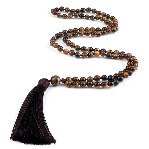 Zen Harmony: Natural Onyx Buddhist Prayer Necklace - 108 Beads for Enlightenment