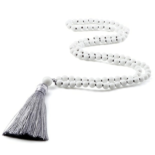 Zen Harmony: Natural Onyx Buddhist Prayer Necklace - 108 Beads for Enlightenment