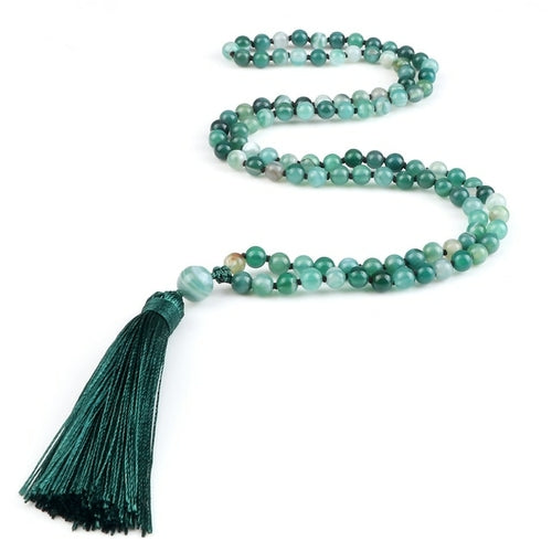 Zen Harmony: Natural Onyx Buddhist Prayer Necklace - 108 Beads for Enlightenment