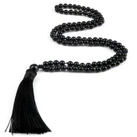 Zen Harmony: Natural Onyx Buddhist Prayer Necklace - 108 Beads for Enlightenment