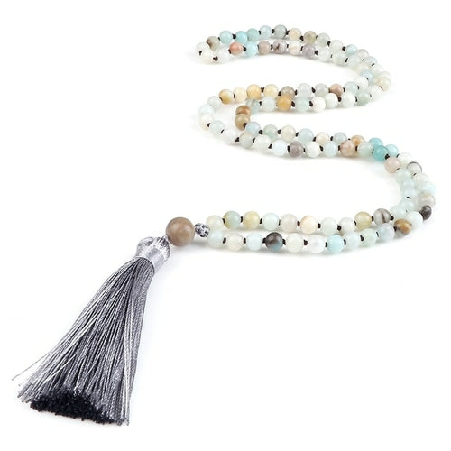 Zen Harmony: Natural Onyx Buddhist Prayer Necklace - 108 Beads for Enlightenment