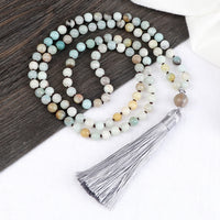 Zen Harmony: Natural Onyx Buddhist Prayer Necklace - 108 Beads for Enlightenment