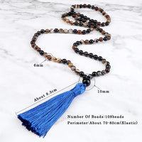 Zen Harmony: Natural Onyx Buddhist Prayer Necklace - 108 Beads for Enlightenment