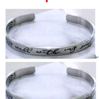 Mantra Bracelet With Quotes Stainless Steel Cuff Inspirational Jewelry Graduation Gift