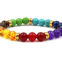 Natural Stone Colorful Chakra Energy Yoga Bracelet