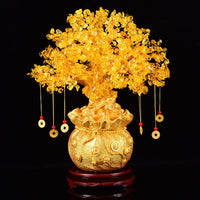 Natural crystal lucky tree craft gift decoration