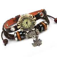 Factory Direct Genuine Leather Bracelet Watch Retro Leather Bracelet Watch Beaded Bracelet Yiwu Wholesale Jewelry