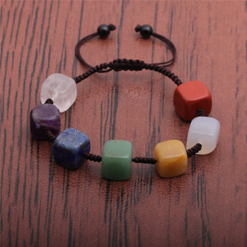 Foreign Trade Seven Chakra Square Woven Bracelet, Meditation Healing Bracelet Bracelet