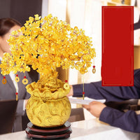 Natural crystal lucky tree craft gift decoration