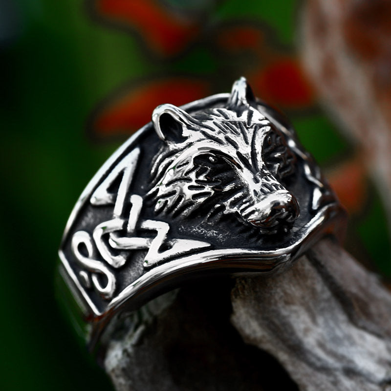 European And American Retro Wolf Head Ring