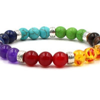 Natural Stone Colorful Chakra Energy Yoga Bracelet