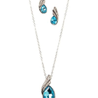 Sea Blue Crystal Necklace Set