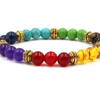 Natural Stone Colorful Chakra Energy Yoga Bracelet