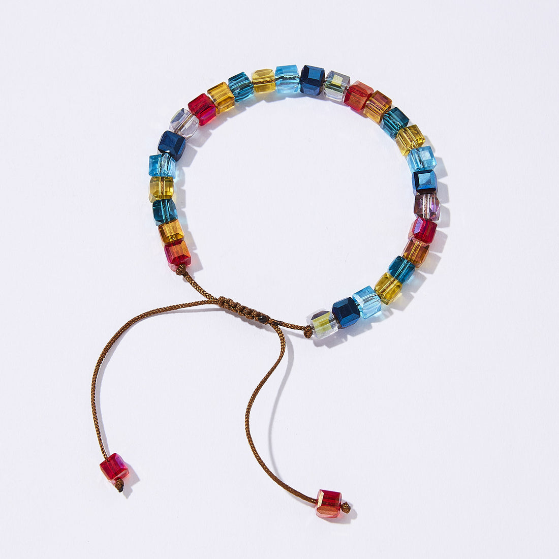 Hand-woven Square Colorful Colorful Stone Crystal String Beads Bracelet