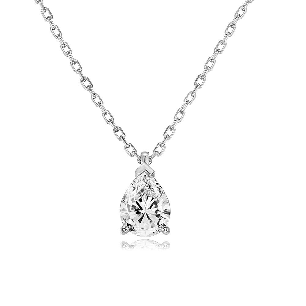 European And American Simple Single Zircon Micro-inlaid Ladies' Pendant Necklace