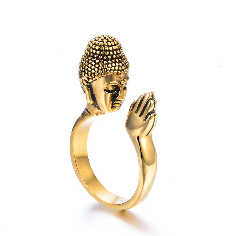 Trendy Personality Buddha Lord Three-dimensional Buddha Headn Ring