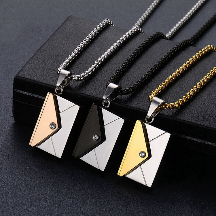 Envelope Stainless Steel Necklace And Pendant