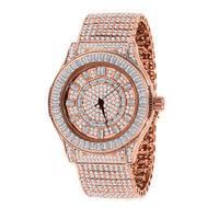 GALLANT CZ Watch: 14K Gold Plated Timepiece with Crystal Stones