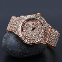 GALLANT CZ Watch: 14K Gold Plated Timepiece with Crystal Stones