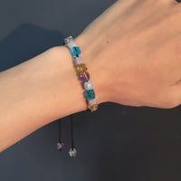 Hand-woven Square Colorful Colorful Stone Crystal String Beads Bracelet