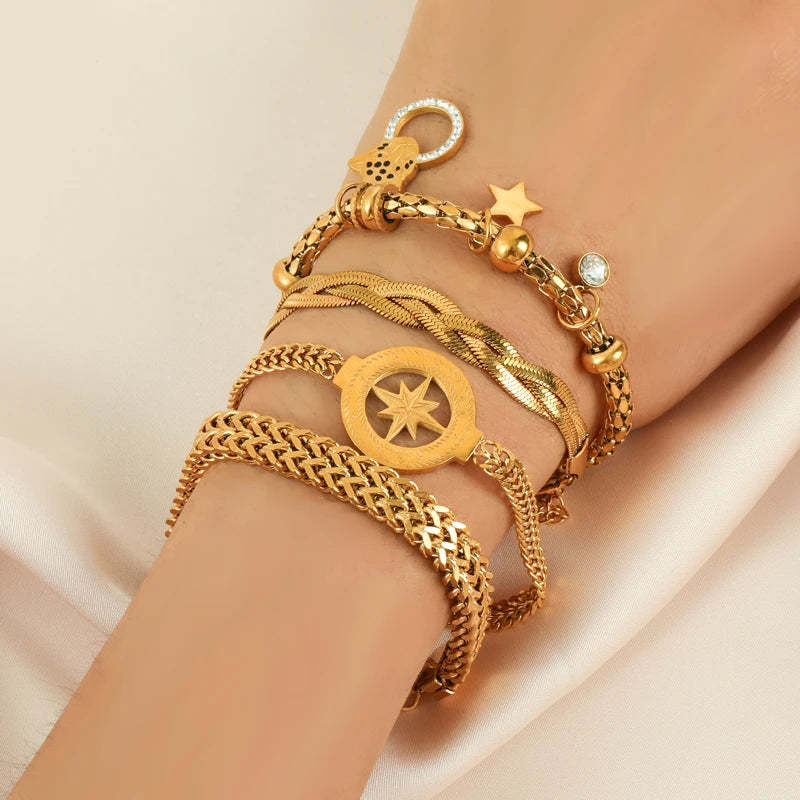 Ins Niche Design Woven Snake Bones Chain Bracelet