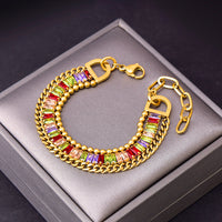 Boho Charm: Colorful Zircon Rhinestone Bracelet