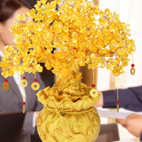 Natural crystal lucky tree craft gift decoration