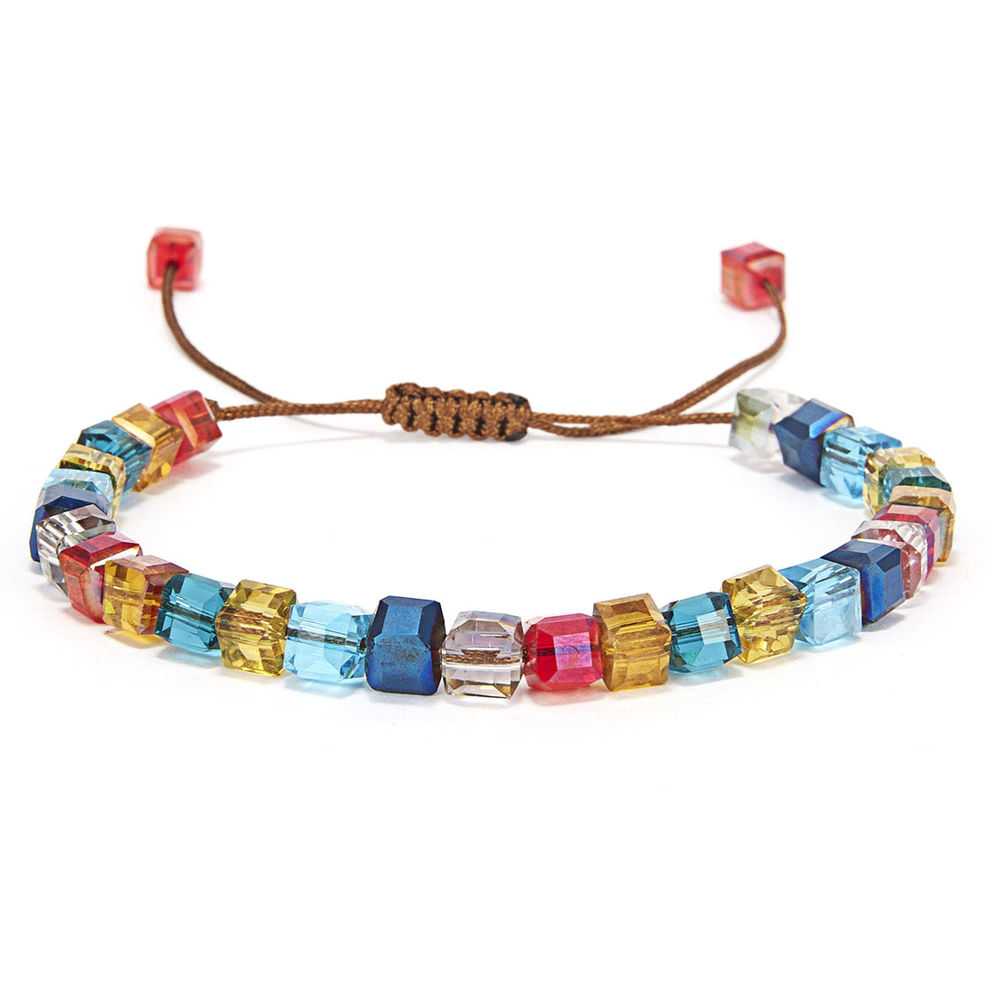 Hand-woven Square Colorful Colorful Stone Crystal String Beads Bracelet