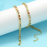 Luminous Aura: Dazzling Colorful Crystal Bracelet and Necklace