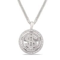 European Hip Hop Street Dollar Turntable Necklace Rap HIPHOP Rotatable Dollar Pendant More And More Earned