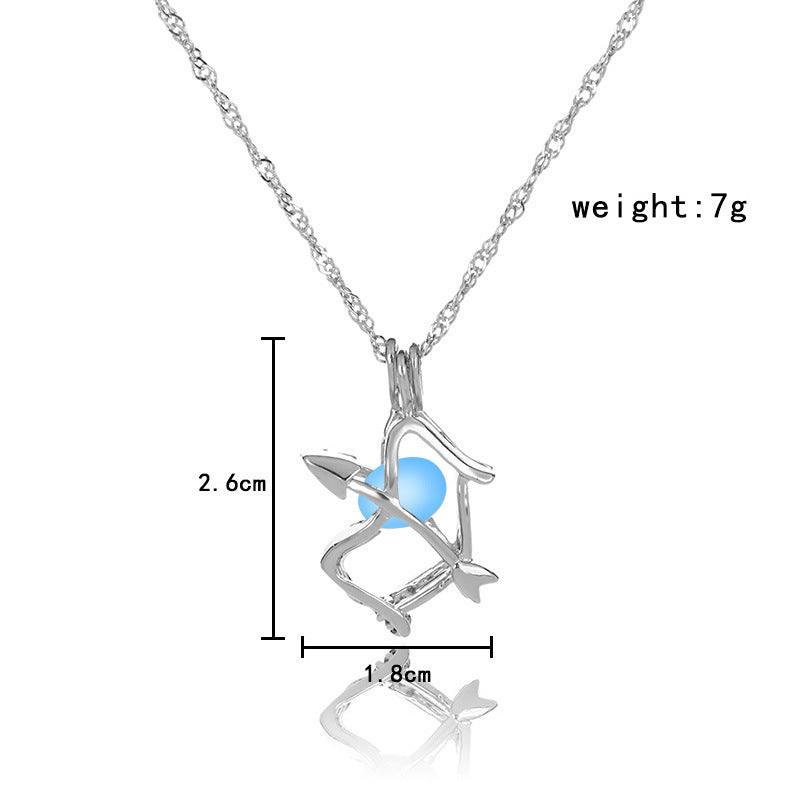 Sagittarius Bow and Arrow Cage Necklace