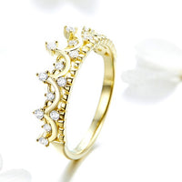 Regal Radiance: Yellow Silver Crown Ring