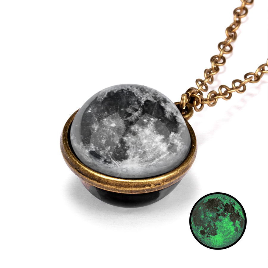 Nebula Universe Luminous Double Side Retro Pendant Necklace