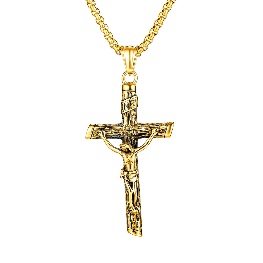 Titanium Steel Jesus Cross Pendant - Geometry Design