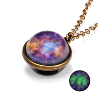 Nebula Universe Luminous Double Side Retro Pendant Necklace