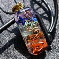 Natural Stone Colorful Gravel Pendant Necklace