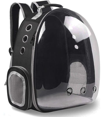 Transparent bubble cat carrier backpack with zipper closure