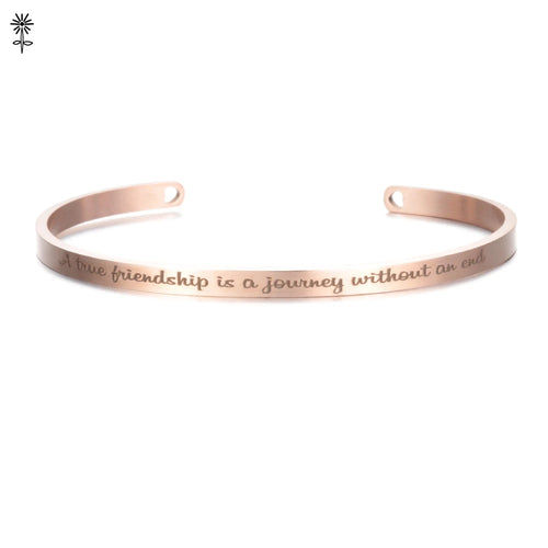 4mm Laser Engraved Cuff Bracelet with Uplifting Quotes