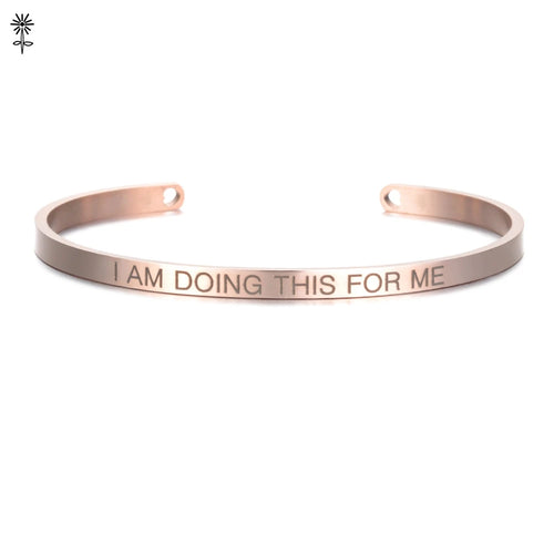 4mm Laser Engraved Cuff Bracelet with Uplifting Quotes