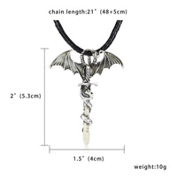 Dragon Glow In Dark Pendant Rope Necklace