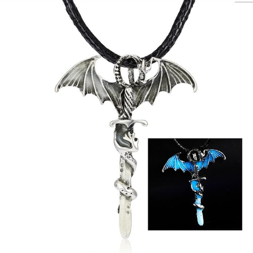 Dragon Glow In Dark Pendant Rope Necklace